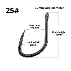 Anzuelos de Pesca de Alta Resistencia para Peces Grandes, Anzuelos para Pesca en Aguas Profundas, Anzuelos para Peces Gigantes, Anzuelos para Esturión, Carpa Negra de <span class=keywords><strong>Boca</strong></span> Curva, <span class=keywords><strong>Pez</strong></span> Gigante Trevally - Product Image 3