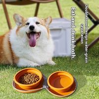 Nouvelle gamelle de voyage double en silicone pliable et écologique pour chiens - Utilisation en extérieur