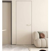 Porte intérieure minimaliste invisible, étanche, à ouverture latérale, avec cadre en aluminium et placage en PVC WPC pour maison moderne