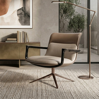 Fauteuil d'appoint pivotant à 360 degrés de luxe italien, structure en fibre de verre, base en métal, chaise de détente pour bureau, salon, hôtel, villa