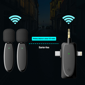 VIMAI prezzo di fabbrica 3 in 1 a bassa latenza con cancellazione del rumore nero mini mic microfono lavalier wireless professionale per fotocamera android