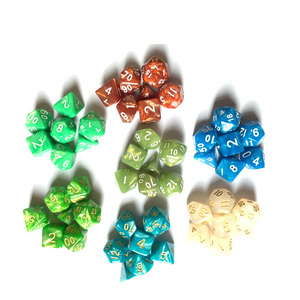 En gros personnalisé transparent étoilé double couleur dés avec paillettes dorées jeu MDN dés polyédriques - Product Image 3