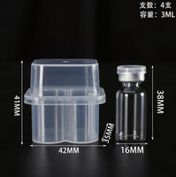 Boîte de rangement pour flacons en plastique transparent à 2 compartiments, étui de rangement pour petites bouteilles de 3 ml, conteneur empilable pour tubes d'échantillons