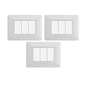 สวิตช์ติดผนังโกลก้า 3 ช่อง พลาสติก 3 สวิตช์ ติดตั้งง่ายสำหรับใช้ในบ้าน - Product Image 1
