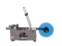 Machine d'étiquetage semi-automatique pour bouteilles rondes LK-BSTB14, étiqueteuse de bureau pour bocaux et canettes avec imprimante de date pour étiquettes transparentes