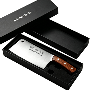 Cuchillo de carnicero japonés de acero inoxidable con alto contenido de carbono, cuchillo de carnicero de alta resistencia con triple remache y mango de madera natural, DIY OEM - Product Image 1