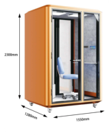 Cabine de bureau acoustique insonorisée pour 2 personnes |   Cabine de travail silencieuse portable |   Cabine téléphonique insonorisée pour la maison et le bureau