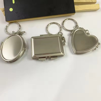 Porte-clés cadre photo en métal de 5 cm, miroir double face avec photo insérable, cadeau de remise de diplôme DIY, petit accessoire personnalisable