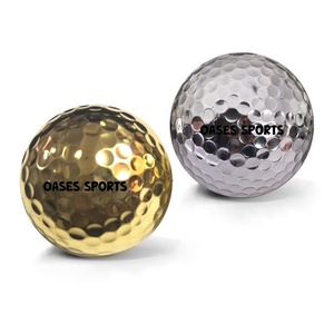 Pelota de Golf Personalizada con Recubrimiento Metálico Dorado Plateado para Regalo - Product Image 2