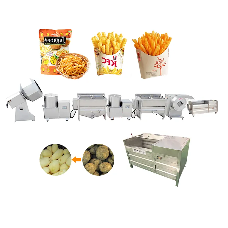 Small French Fried Production Line Sweets Potato Frozen French Fries Making Machine