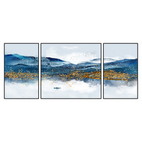 Luxe moderne décor à la maison 3 pièces ensemble abstrait cristal porcelaine peinture mur Art toile montagne paysage imprime huile pour la maison