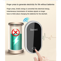 Sonnette de porte intelligente sans fil longue portée, étanche, couleur blanche, auto-alimentée, sans batterie, 38 sonneries