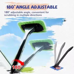 Brosse de nettoyage multifonctionnelle en plastique PP pour pare-brise avec manche, outil de nettoyage de vitres, dépoussiérage, accessoires de voiture - Product Image 3