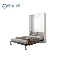 Lit escamotable vertical complet pliant double pleine grandeur manuel combiné avec un kit de quincaillerie pour lit escamotable et une armoire en bois