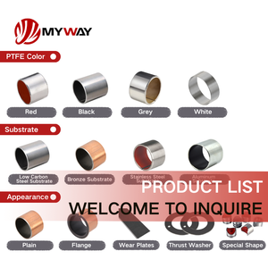 โรงงานมายเวย์ ผลิตบูช PTFE แบบไม่มีน้ำมัน บูชเหล็กเสริมแรง บูชคอมโพสิต บูชหน้าแปลน ได้รับการรับรองมาตรฐาน ISO9001 - Product Image 2