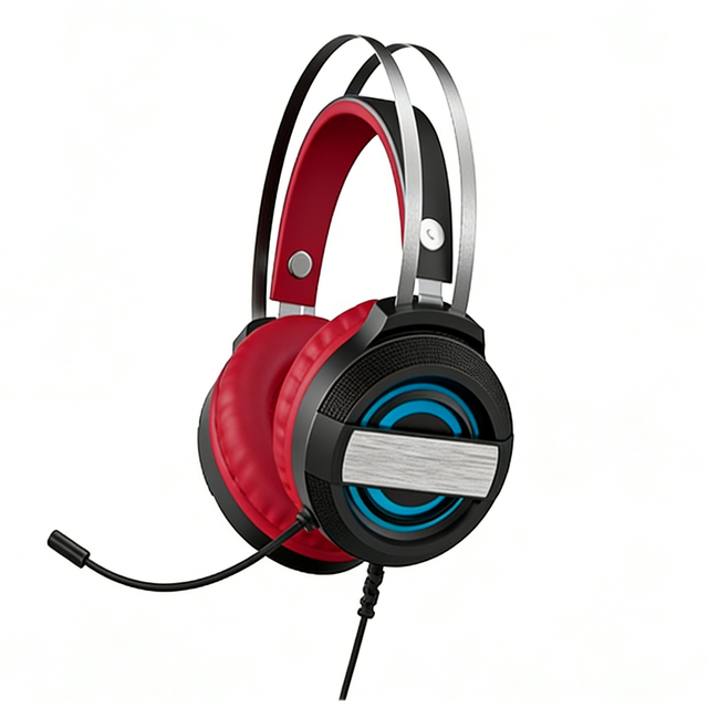 Wired Gaming Headset with LED Light Noise Cancelling Mic Stereo Bass Over-Ear Headphones for PC PS4 PS5 Xbox Laptop