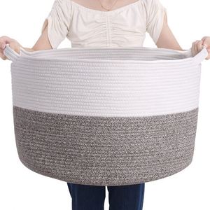 <strong>Corner</strong> Laundry <strong>Basket</strong> With Lid Wicker <strong>Baskets</strong> Decoration Mini Beach Best Hampers for Couples Seagrass and Cotton - Product Image 4