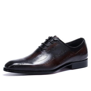 Zapatos Oxford de Cuero Vacuno de Primera Calidad para Hombre, Estilo Británico, Tallados a Mano, con Punta en Pico, Calzado Formal de Negocios - Product Image 5