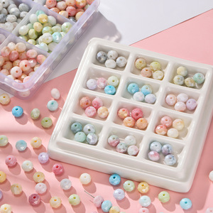 Glass Water Dyed Flat Beads 8mm Macaron Colors For Jewelry Making <b>DIY</b> <b>Kit</b> Box Packaging - Product Image 1