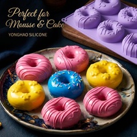 Party-Dessert-Donut-Form mit 6 Löchern, gemischtes Muster, Silikon-Donut-Maker, BPA-frei, lebensmittelecht, für Hochzeits- und Geburtstagstorten-Dekoration