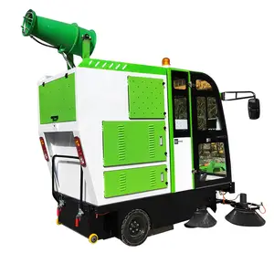 Energy Saving Outdoor Road Sweeper Cleaning 4 Wheel Street Sweeping Machine Sweeper With Fog Gun