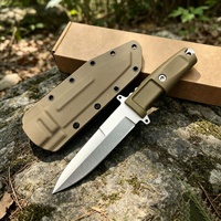 Couteau tactique de survie à lame fixe en acier inoxydable avec manche en ABS, qualité industrielle, pour camping, extérieur, jungle, option logo personnalisé