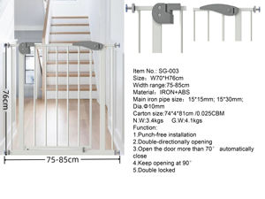 Barrière Rétractable pour <span class=keywords><strong>Chien</strong></span> en Métal et ABS de Haute Qualité, Style Moderne, Pliable, Garde-corps pour Animaux, Motif Animalier Solide, Barrière de Sécurité pour Bébé - Product Image 6