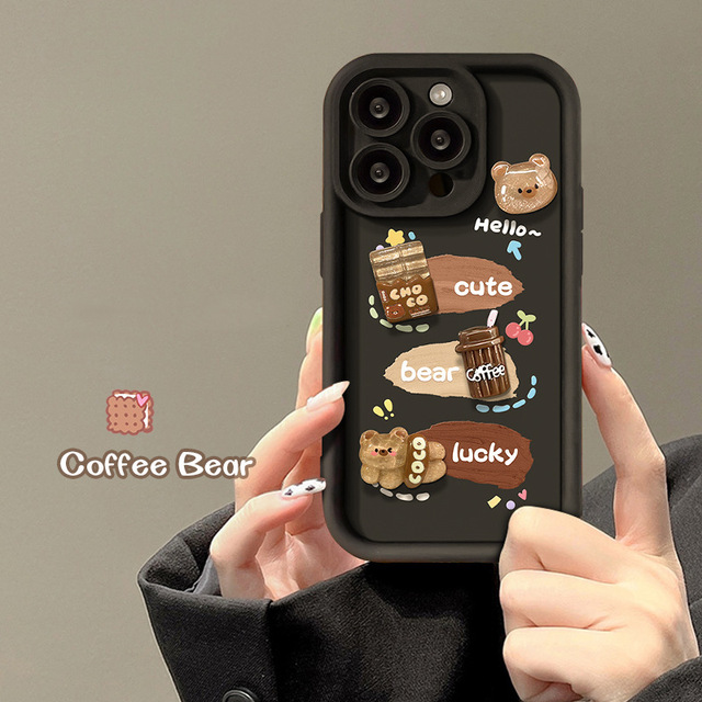 TPU Cute Diy Cartoon Phone Case Suitable for IPhone17 16 15 14 Pro Max 3D Decorative Protective Case
