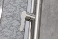 Colonne de douche LANO en acier inoxydable brossé pour extérieur, jet doux, pour villas, piscines, baignades sur la plage, design sur pied