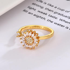 Moda girasol anillo giratorio mujer luz lujo todo simple alivio de la ansiedad - Product Image 4