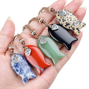 Collar con Colgante de Cristal Natural en Forma de Pez, Cordón Trenzado Ajustable, Amuleto de Piedra Preciosa con la Frase "I Love My Cat" <span class=keywords><strong>para</strong></span> Amantes de los Gatos, con Caja - Product Image 5