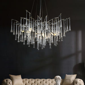 Grand lustre moderne en cristal de goutte de pluie de branche d'arbre d'hôtel de salon de lumière de cristal d'arbre - Product Image 3