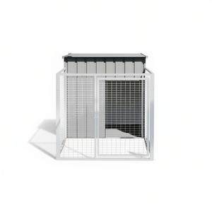 Nichoir pour chien en acier galvanisé gris clair avec enclos 43,3x79,1x43,3 pouces, abri extérieur pour grands chiens - Product Image 1