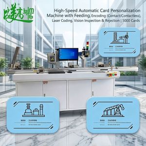 Ligne de production de personnalisation de cartes d'identité haute sécurité et de lecture/écriture de cartes bancaires RFID par laser UV automatique avec intégration - Product Image 2
