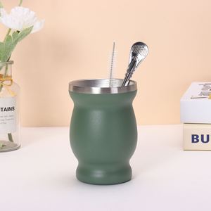 8oz Insulated Curved Stainless Steel <b>Mug</b> Inner Food Grade 304 Steel Drinking Cup - Product Image 1