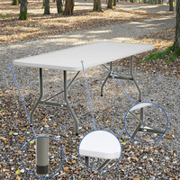 180cm 183cm 6ft Pliant En Plastique Pique-Nique 6 pieds Table Camp Party Tables À Manger Table De Banquet Pliable En Deux Avec Poignée