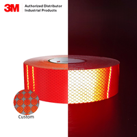 Film réfléchissant rouge 3M 4092, forte durabilité, utilisé pour les panneaux de signalisation routière, autocollants réfléchissants pour voitures 3CM*8CM