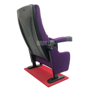 <span class=keywords><strong>Nouveau</strong></span> design, chaises de <span class=keywords><strong>cinéma</strong></span> pliantes en tissu violet, sièges de théâtre avec porte-gobelet - Product Image 4