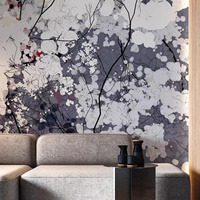 Papier peint mural abstrait chinois imperméable, motif champ de fleurs, pour la décoration des murs du salon et de la chambre