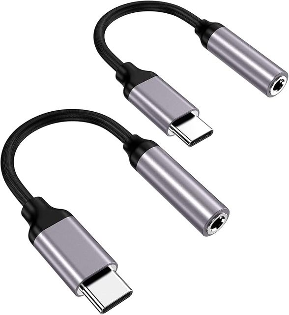 Nylon Braided USB C to 3.5mm Headphone Jack Adapter Type C to Aux Audio Dongle Cable for iPhone 16 15 Pro Max Samsung iPad