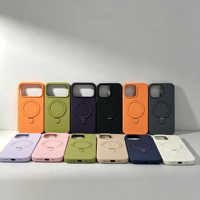 Coque de téléphone magnétique en silicone liquide d'usine pour iPhone 17 Pro Max avec support pliable anti-huile et nettoyable