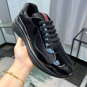 Chaussures de course décontractées de luxe personnalisées pour hommes, baskets de créateur en cuir véritable respirant à bout rond - Product Image 1