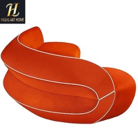 HIGHS ART Bestseller - Meubles de design italien - Canapé moderne de luxe incurvé - Canapés en cuir véritable - Canapé rouge pour villa