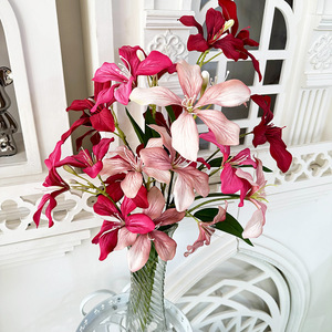 Fleurs artificielles Meiyu Craft, bouquet d'orchidées en soie, décoration réaliste pour la maison, accessoires pour l'entrée de mariage - Product Image 4