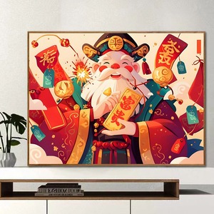 ภาพวาดสีน้ำมันรูปเทพแห่งความมั่งคั่งแบบดิจิตอลสุดฮอตของตกแต่ง2025แบบ DIY ภาพวาดสีน้ำมันแขวนสำหรับงานเทศกาล - Product Image 5