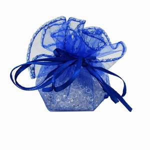 Mini sac à bijoux rond en organza lavande transparent pour sachet - Product Image 1