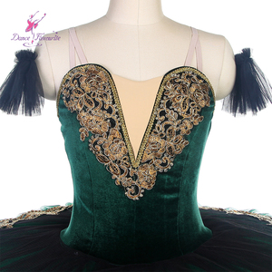 BLL090-tutú de baile de terciopelo elástico con capas plisadas, para bailarina - Product Image 5