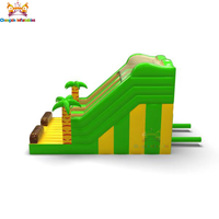 Grand château gonflable à thème animalier avec toboggan sec en PVC, capacité de 200 kg pour 10 passagers, installation facile, garantie de 3 ans