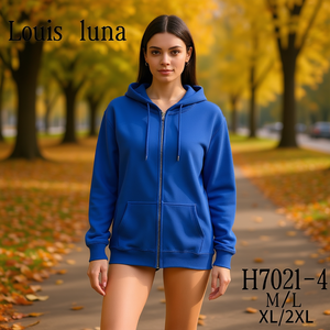 Felpa con cappuccio da donna Louis Luna con zip frontale a maniche lunghe M L XL 2XL Abbigliamento casual autunno inverno - Product Image 2