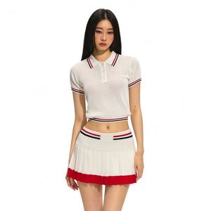 Custom Embroidery Logo Tennis Set Pickleball Cropped Sweater Polo Shirts Tops Women's <b>Knitted</b> Sweater Tennis Wear Manufacturer - Product Image 2